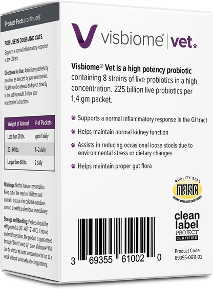Visbiome Vet Advanced GI Care- 225 Billion CFU Packets