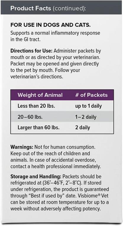 Visbiome Vet Advanced GI Care- 225 Billion CFU Packets